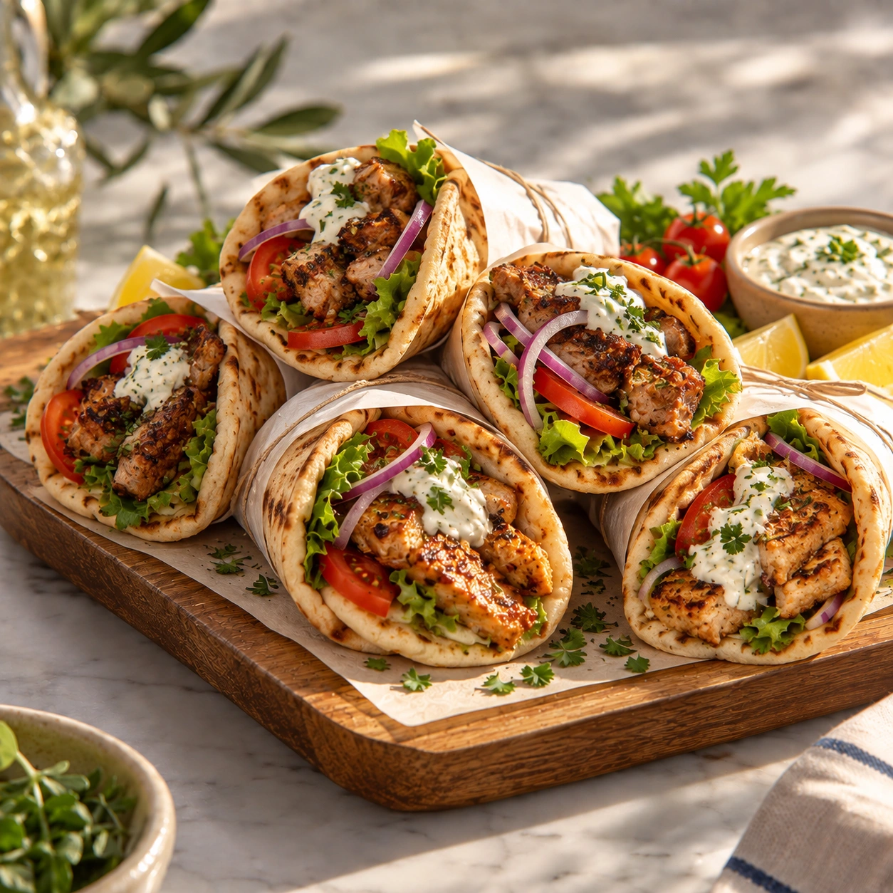 Souvlaki in Pitta (Pork or Chicken)